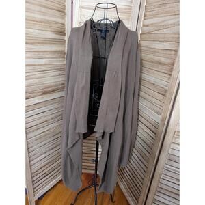 Calvin Klein Knit Cardigan Women's  Waterfall Collar Open Front Long Sleeves L